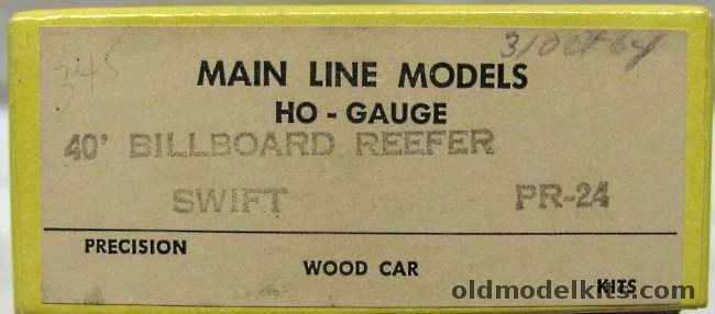 Main Line Models 1/87 40 Foot Billboard Reefer Swift Refrigerator Line - HO Craftsman Kit, PR-24 plastic model kit